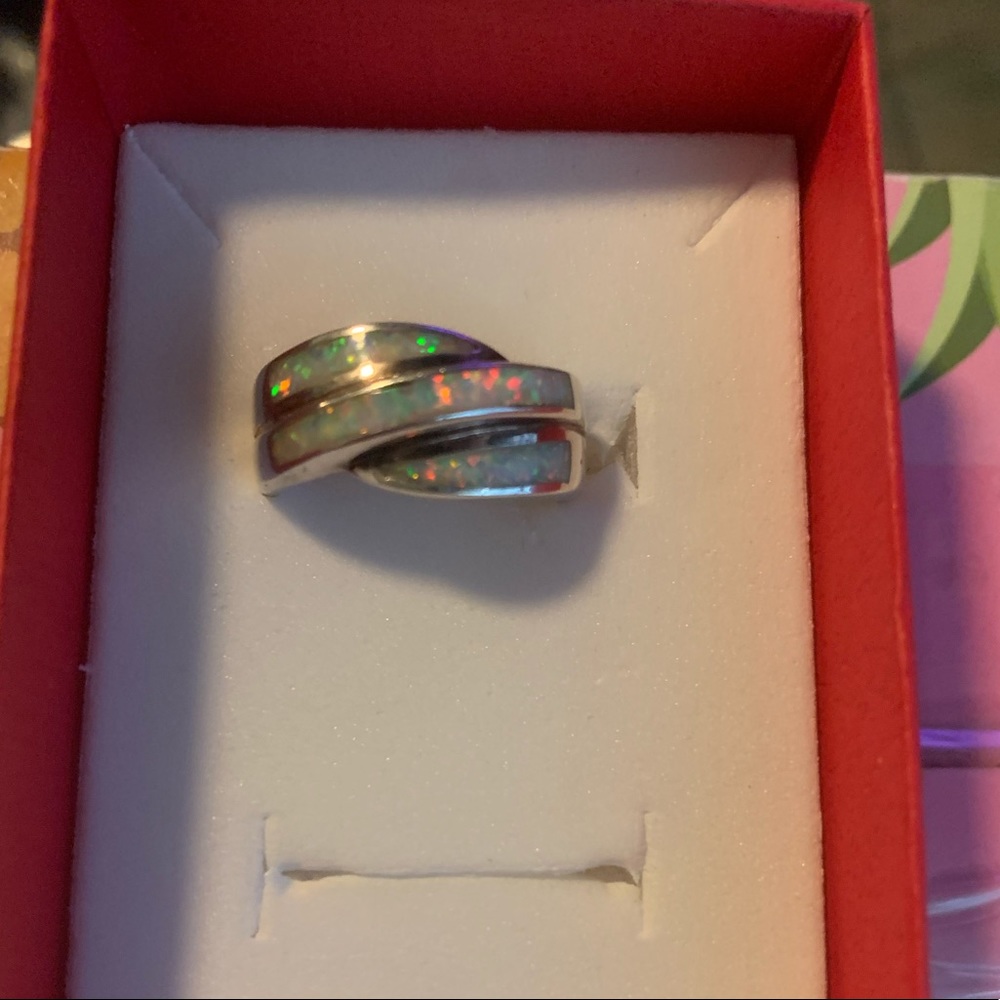 SOLD Sterling opal ring